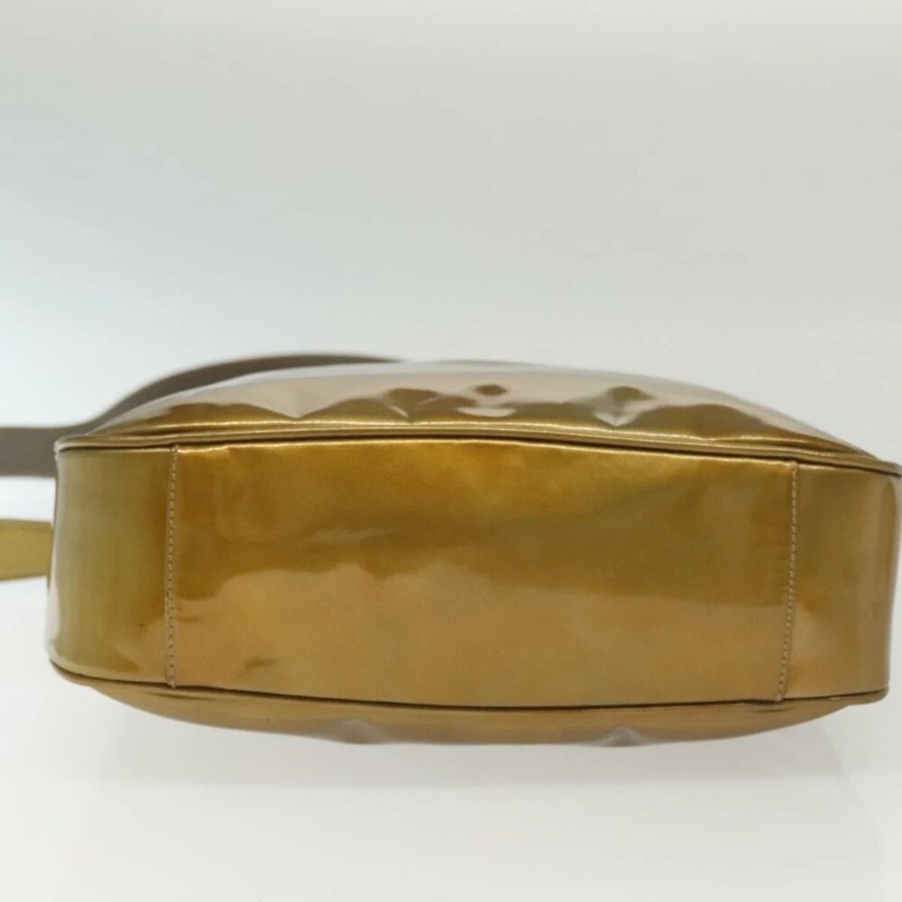 GUCCI Bamboo Hand Bag Patent leather 2way Beige Gold 001 1014 1638 0 Auth BA4761 - Picture 6 of 16
